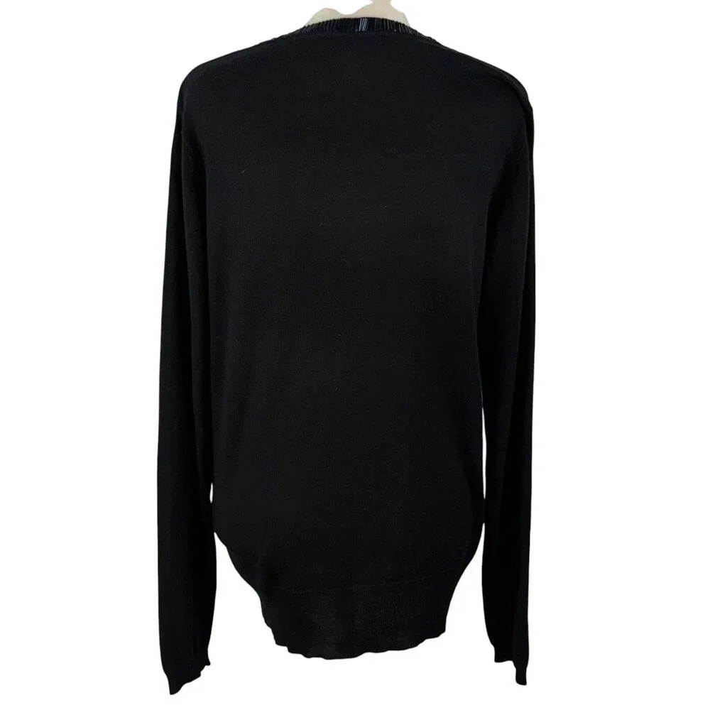 Pamela Dennis Private Client Group Silk & Cashmere V-neck Black Sweater Size M